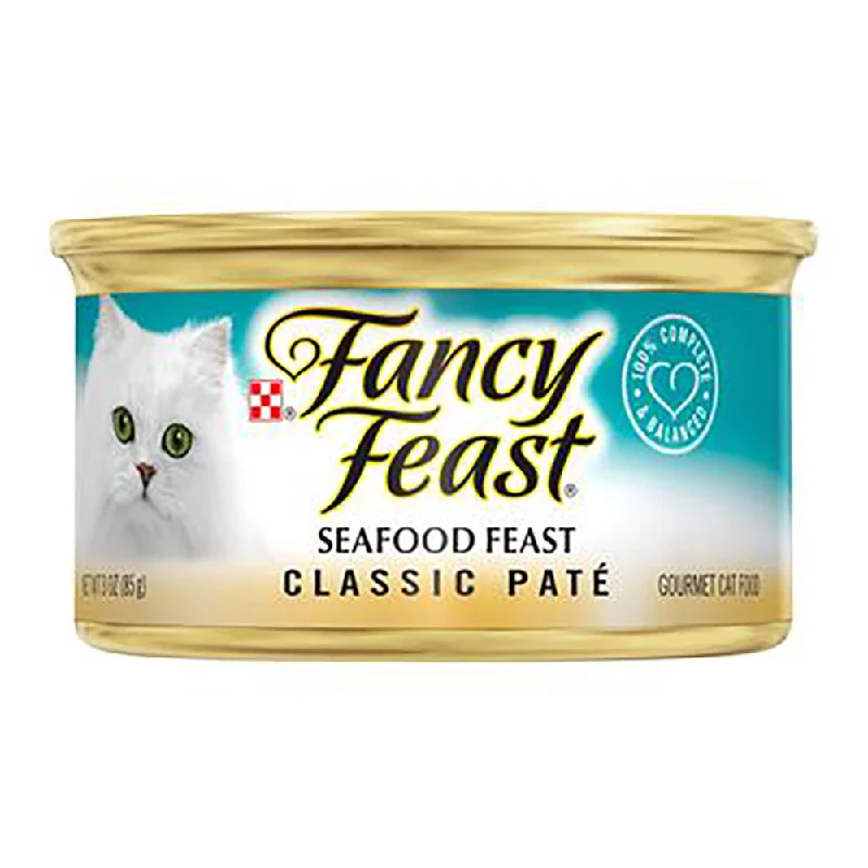 chew-proof puppy leash-Fancy Feast Classic Pate Seafood Feast Canned Cat Food 85g