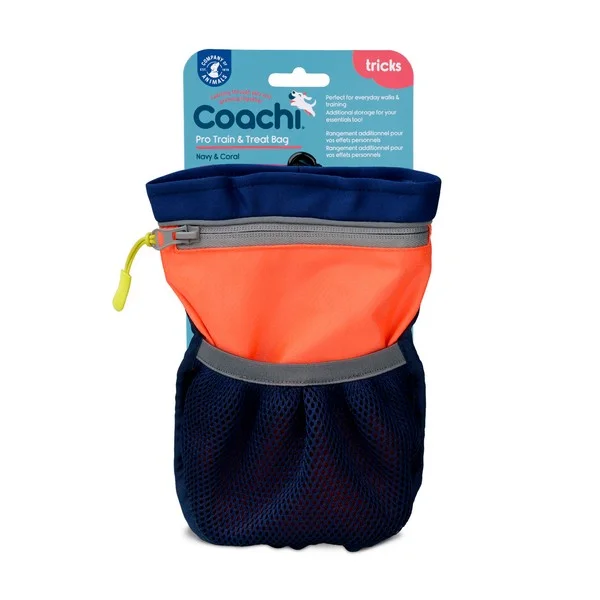 cooling mat for dogs-Coachi Pro Train & Treat Bag Navy & Coral