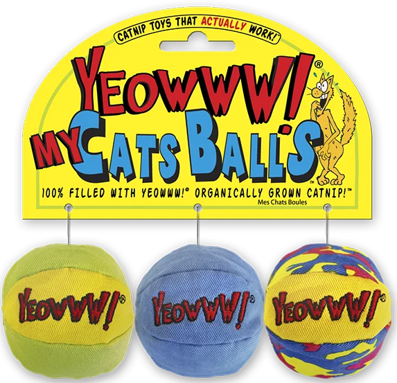 glow-in-the-dark dog collar-Yeowww! My Cats Balls Catnip Cat Toy Set