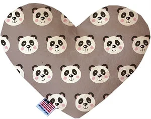 portable dog playpen-Grey Pandas Stuffing Free Squeaker Heart Dog Toy