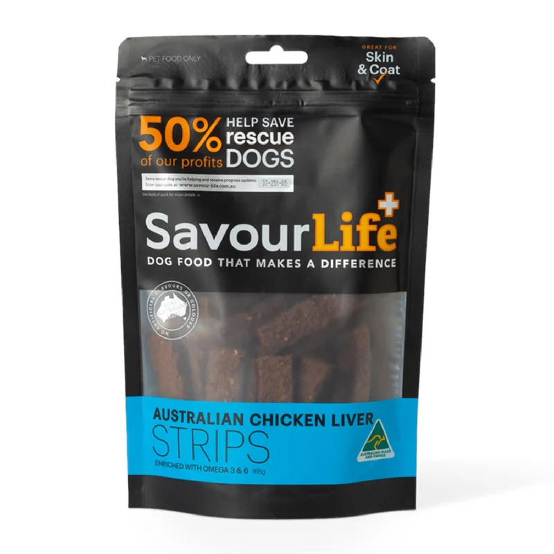 large breed dog harness-SavourLife Chicken Liver Strips Dog Treats 165g