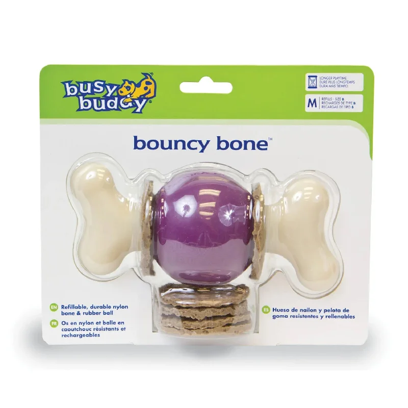 rabbit water dispenser-PetSafe Busy Buddy Bouncy Bone Dog Toy with Refillable Treats