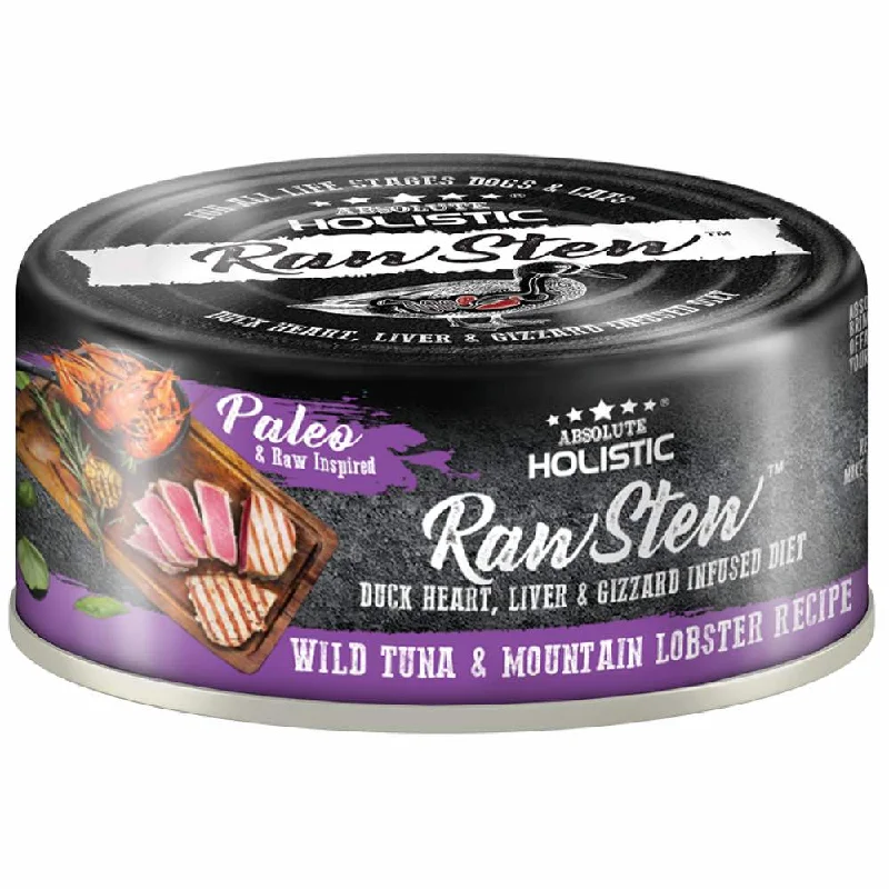 automatic fish tank cleaner-Absolute Holistic Raw Stew Wild Tuna & Mountain Lobster Grain-Free Canned Cat & Dog Food 80g