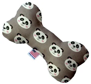 dog paw balm-Grey Pandas Canvas Squeaker Bone Dog Toy