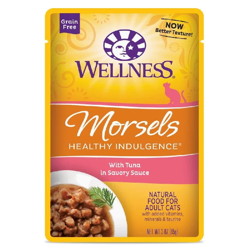 interactive cat toy-20% OFF: Wellness Healthy Indulgence Morsels Tuna In Sauce Grain-Free Pouch Cat Food 3oz