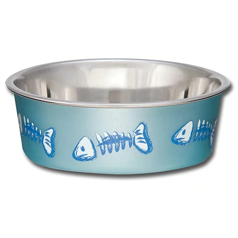 puppy teething toy-Loving Pets Cat Bella Bowls Fish Skeleton Ocean Blue X-Small