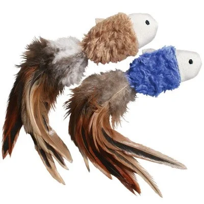 ultra-durable chew toy-Kong Crinkle Fish With Feathers Cat Toy