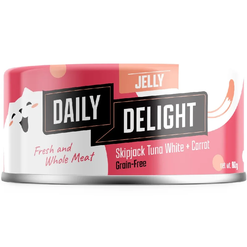 rabbit hay feeder-Daily Delight Skipjack Tuna White with Carrot in Jelly Canned Cat Food 80g