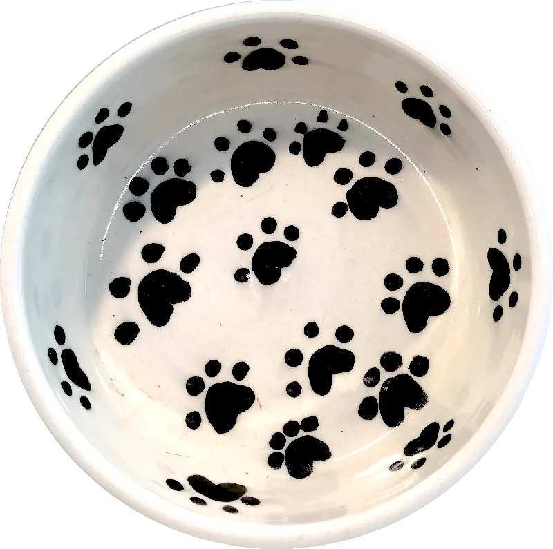 spill-proof pet travel bowl-Paw Prints | Dog Bowl