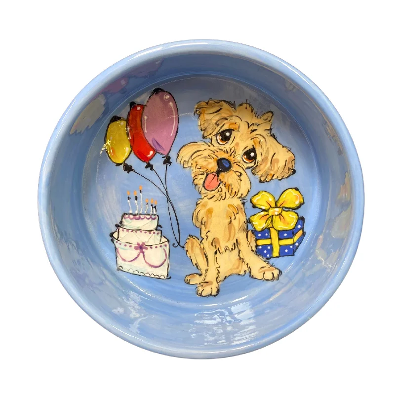 flea and tick prevention-Pup Party Ceramic Bowl by Debby Carman