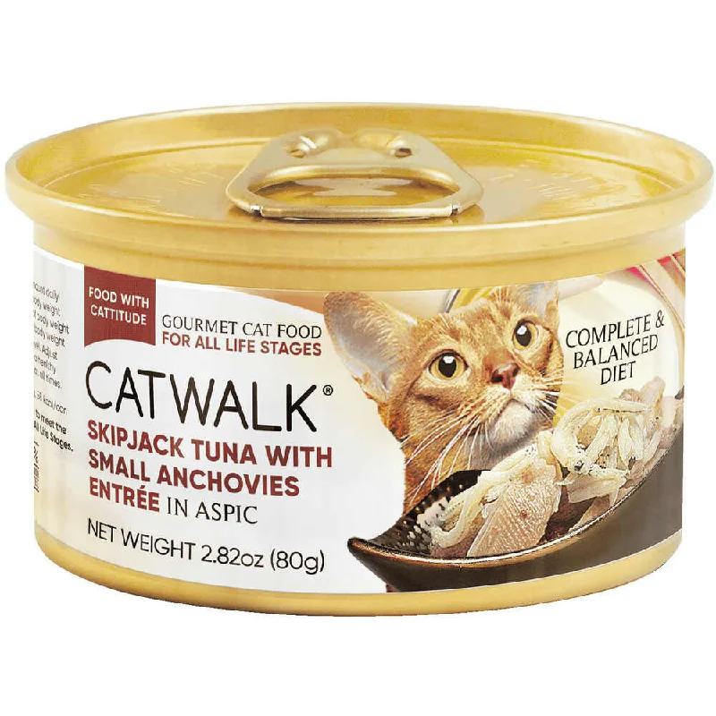 bird-safe cage disinfectant-Catwalk Skipjack Tuna With Small Anchovies Entree In Aspic Canned Cat Food 80g