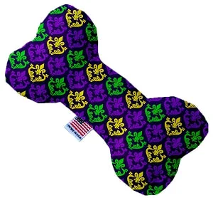 pet odor eliminator-Classic Fleur de Lis Canvas Squeaker Bone Dog Toy