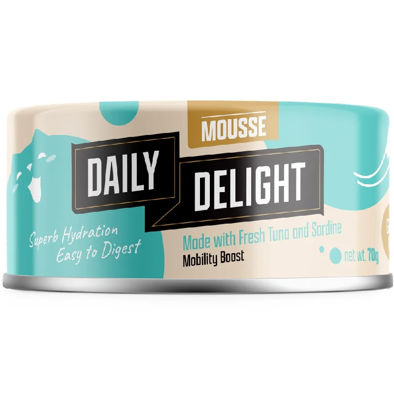 dog agility training set-Daily Delight Mousse Tuna & Sardine Grain-Free Canned Cat Food 70g