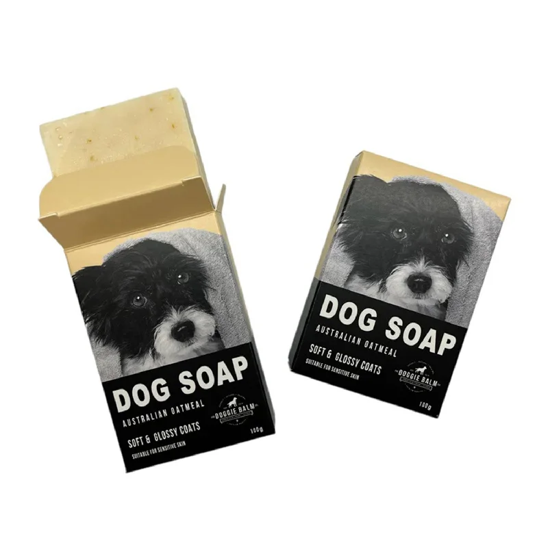 indestructible dog toy-The Doggie Balm Co Australian Oatmeal Dog Soap 100g