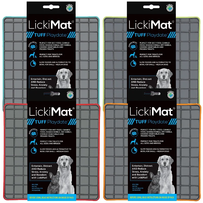 pet dental care kit-LickiMat Dog Lick Mats Slow Feeders Tuff Playdate 4 Colours