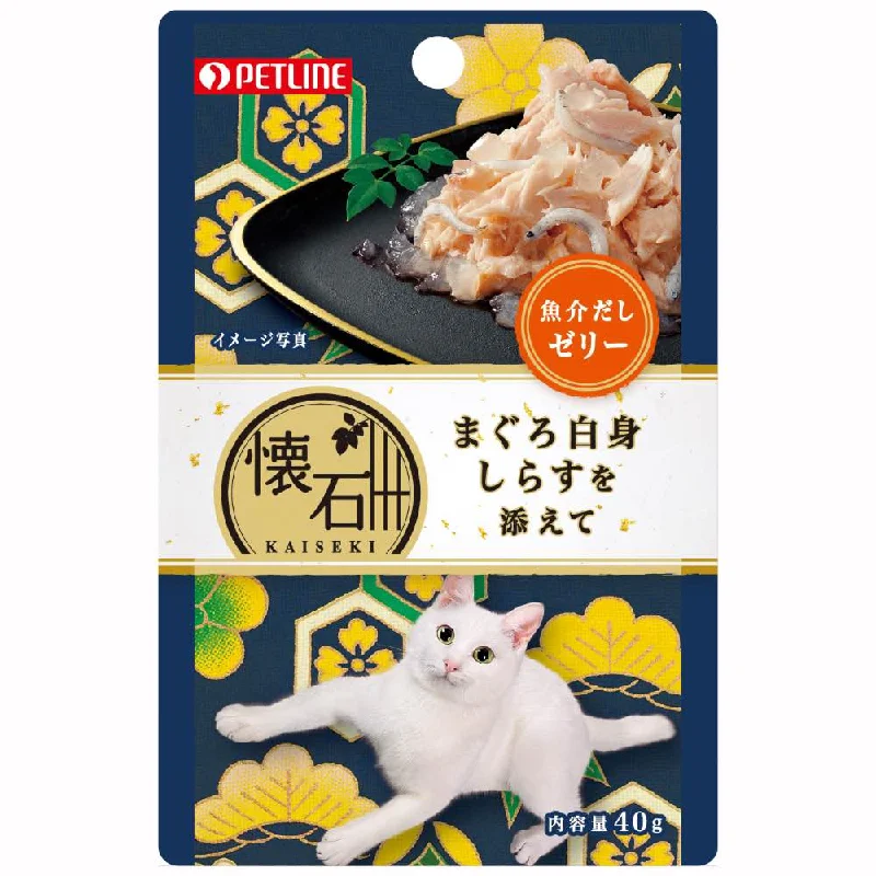 LED light pet collar-Petline Kaiseki Pouch Maguro White Meat with Shirasu in Jelly Pouch Cat Food 40g x 12