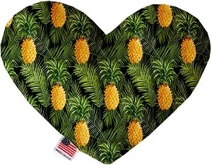 chew-proof dog toy-Pineapples in Paradise Stuffing Free Squeaker Heart Dog Toy