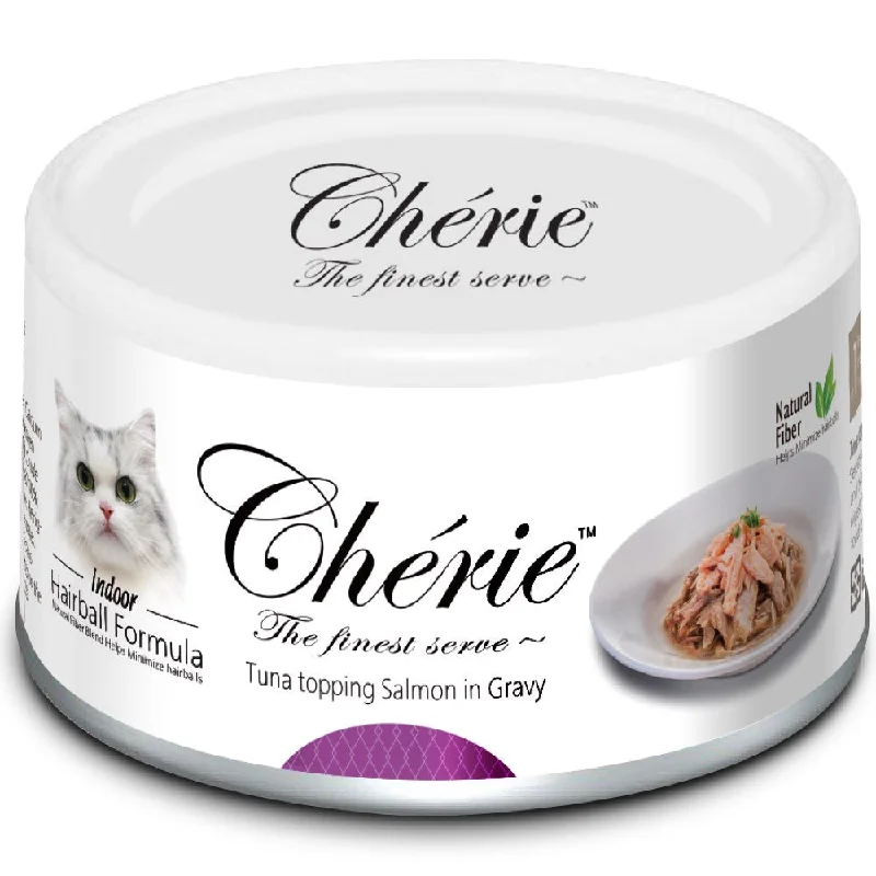 automatic dog water dispenser-Cherie Hairball Formula Tuna Topping Salmon In Gravy Canned Cat Food 80g