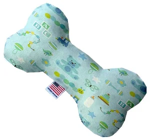 anti-anxiety pet bed-Little Boy Blue Canvas Squeaker Bone Dog Toy