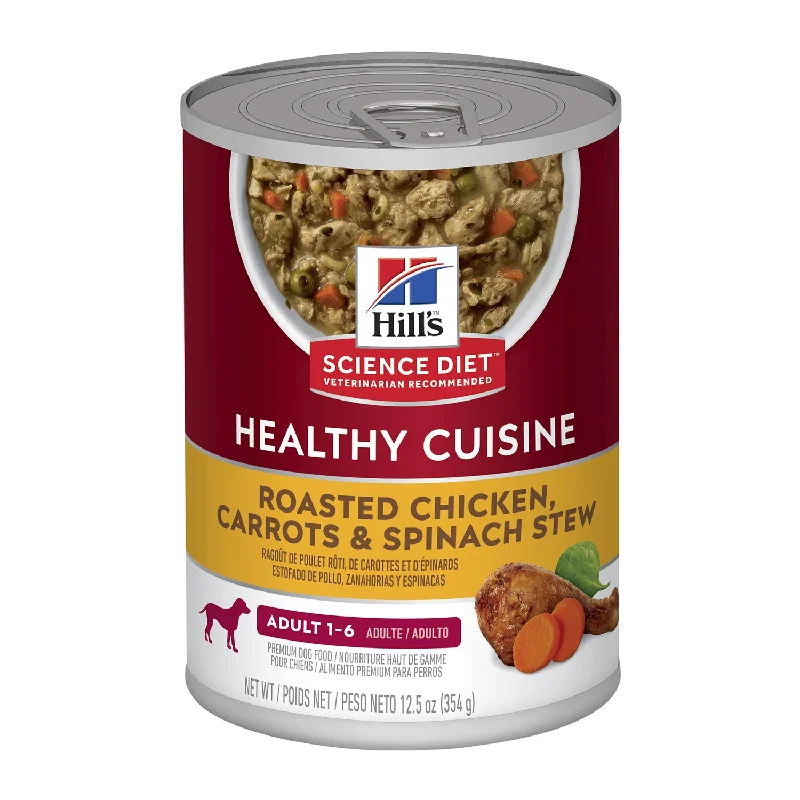 parrot training perch-Hill's Science Diet Healthy Cuisine Roasted Chicken, Carrots & Spinach Stew Adult Canned Dog Food