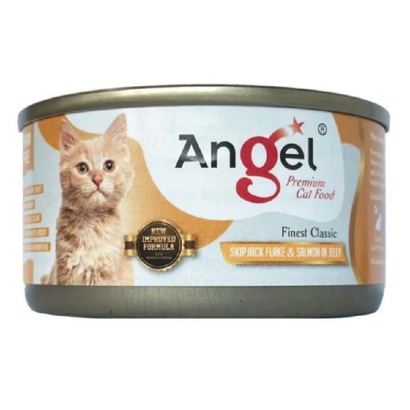 multi-level cat tree-Angel Skipjack Flake & Salmon In Jelly Canned Cat Food 80g