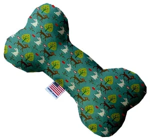 chew-proof puppy leash-Dearest Deer Canvas Squeaker Bone Dog Toy