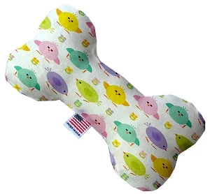 biodegradable poop bags-Easter Chickadees Canvas Squeaker Bone Dog Toy