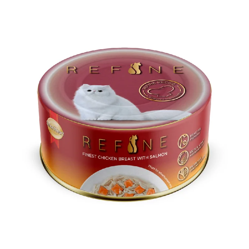 heavy-duty dog tie-out-Smartheart Refine Finest Chicken Breast With Salmon Canned Cat Food 80g