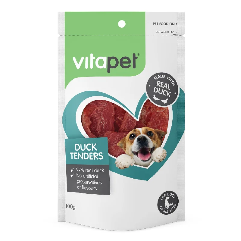 easy-to-clean reptile tank-VitaPet Duck Tenders Dog Treats 100g