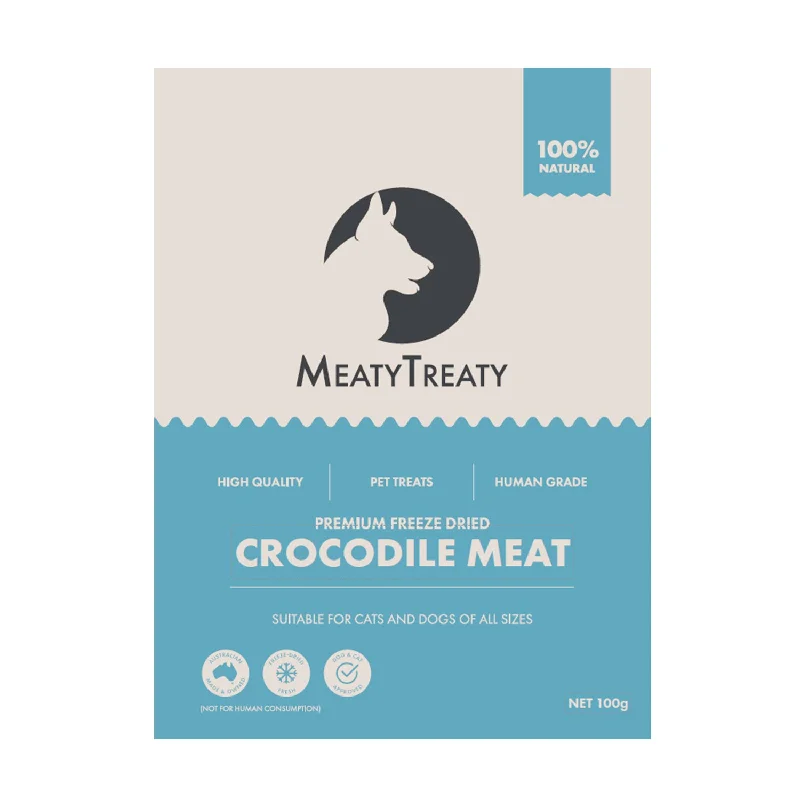 cooling mat for dogs-Meaty Treaty Freeze Dried Crocodile Meat Dog & Cat Treats 50g