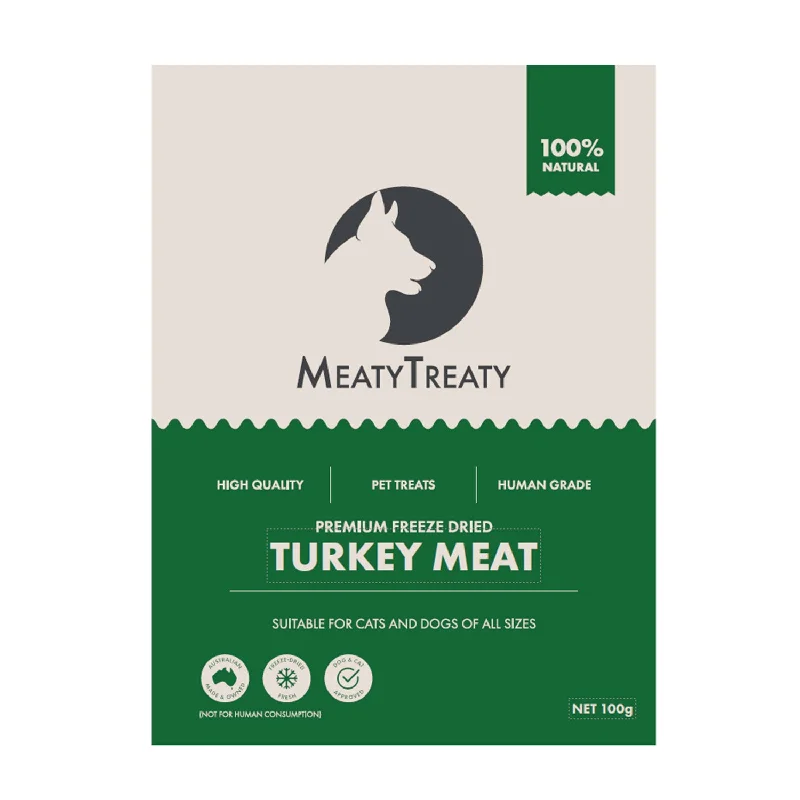 heated pet blanket-Meaty Treaty Freeze Dried Turkey Meat Dog & Cat Treats 80g