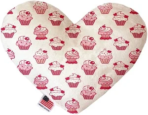 extra-large dog crate-Pink Whimsy Cupcakes Canvas Squeaker Heart Dog Toy