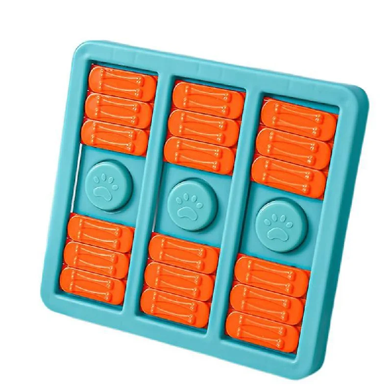 multi-functional pet carrier-Pet Vogue Slow Feeder Rectangle Shaped Toy for Dogs (Turquoise/Orange)