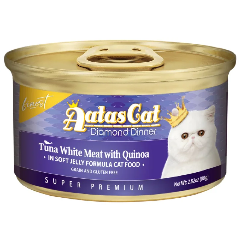 pet travel backpack-Aatas Cat Finest Diamond Dinner Tuna with Quinoa in Soft Jelly Canned Cat Food 80g