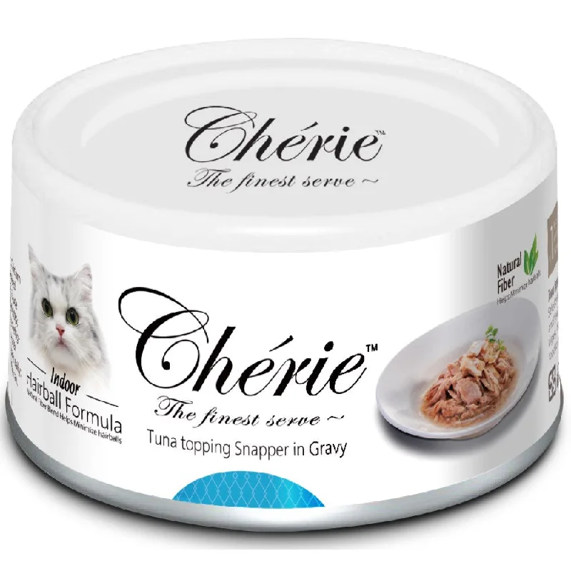 memory foam dog bed-Cherie Hairball Formula Tuna Topping Snapper In Gravy Canned Cat Food 80g