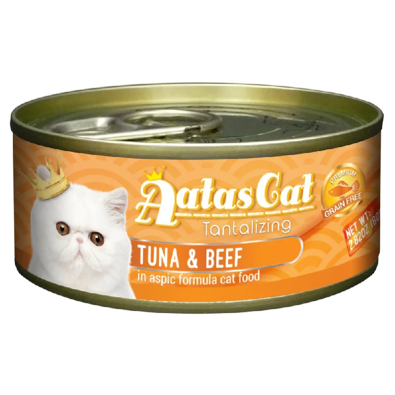 chew-resistant parrot perch-Aatas Cat Tantalizing Tuna & Beef in Aspic Canned Cat Food 80g