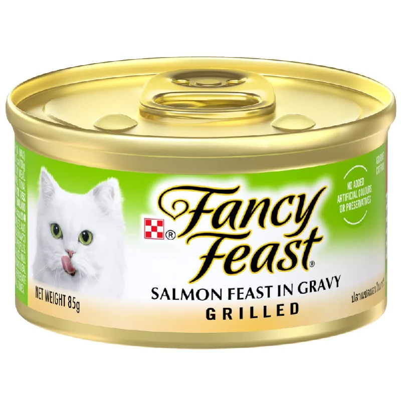 pet hair remover roller-Fancy Feast Grilled Salmon Feast In Gravy Canned Cat Food 85g