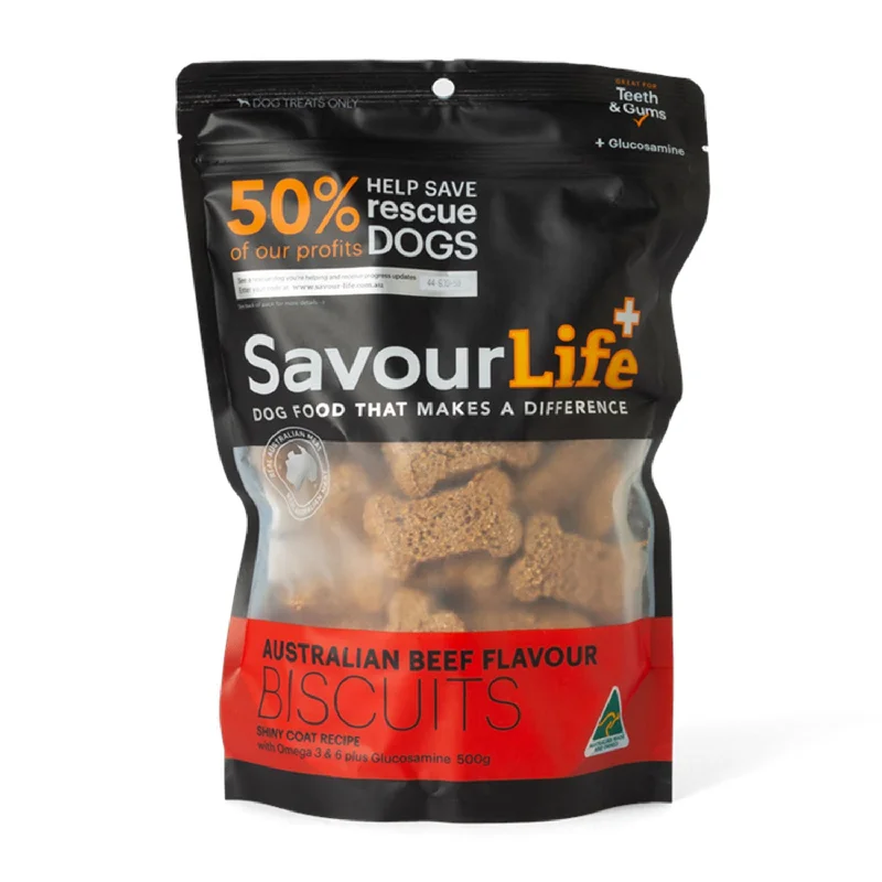 anti-bark dog collar-SavourLife Beef Flavour Biscuits Dog Treats 500g