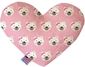 pet odor eliminator-Pink Bears and Bows Canvas Squeaker Heart Dog Toy