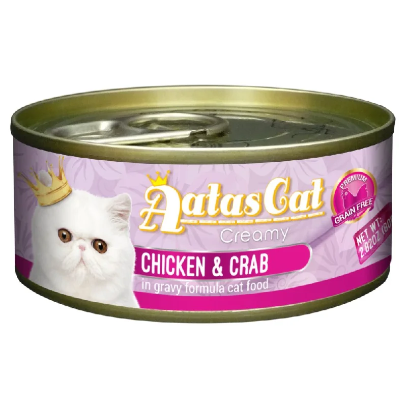 indestructible dog toy-Aatas Cat Creamy Chicken & Crab In Gravy Canned Cat Food 80g