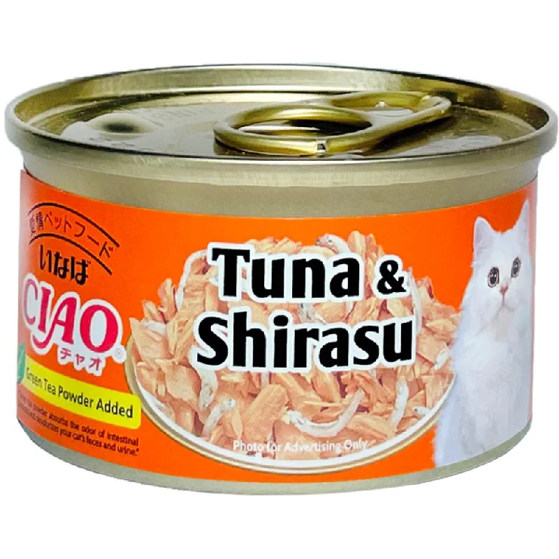 interactive cat toy-Ciao White Meat Tuna & Shirasu In Jelly Canned Cat Food 75g