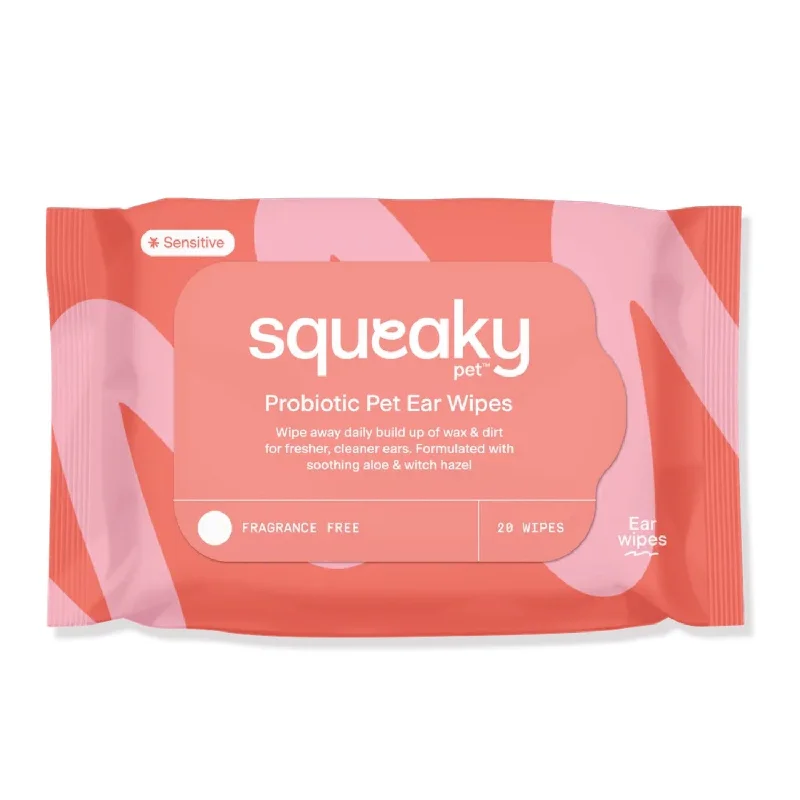 rabbit hay feeder-Squeaky Pet Probiotic Fragrance Free Sensitive Pet Ear Wipes 20pk