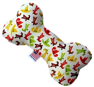 memory foam dog bed-Cowboys Canvas Squeaker Bone Dog Toy