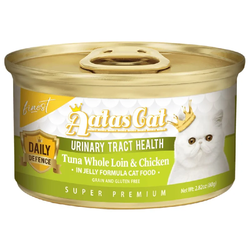 travel-friendly pet grooming kit-Aatas Cat Finest Daily Defence Urinary Tract Health - Tuna Whole Loin & Chicken in Jelly Canned Cat Food 80g