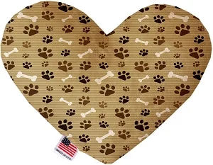 tangle-free dog leash-Mocha Paws and Squeaker Bones Stuffing Free Heart Dog Toy