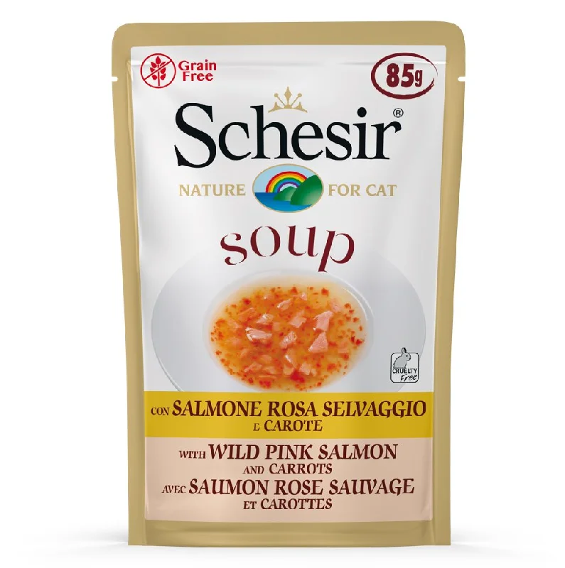 hamster exercise wheel-Schesir Soup With Wild Pink Salmon & Carrots Grain-Free Pouch Cat Food 85g x 12