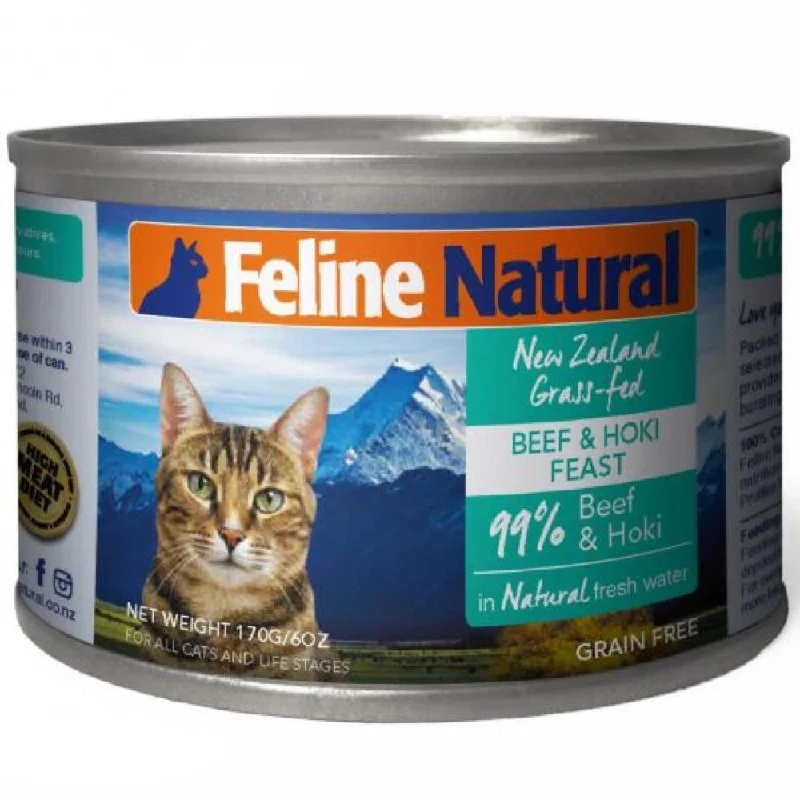 memory foam dog bed-Feline Natural Beef & Hoki Feast Canned Cat Food 170g