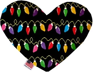 chew-proof dog toy-Digital Christmas Lights Canvas Squeaker Heart Dog Toy