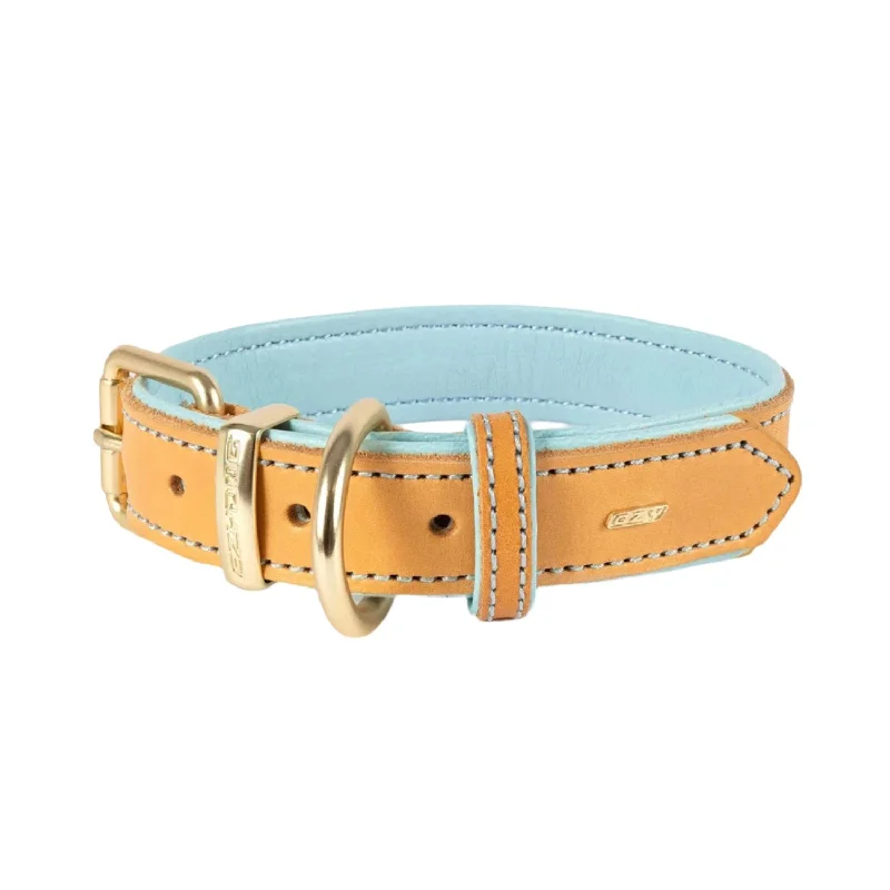 anti-bark dog collar-EzyDog Oxford Leather Dog Collar Powder Blue