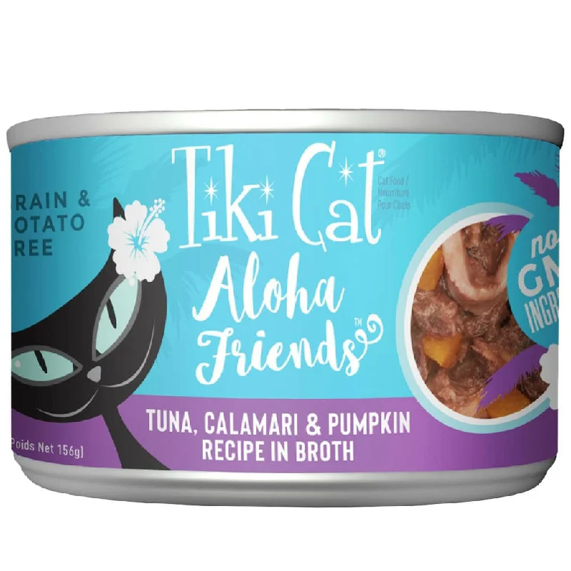 indestructible puppy chew toy-Tiki Cat Aloha Friends Tuna Calamari Pumpkin (5.5 oz x 8 cans)